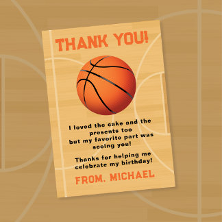 Basketball thank you card
