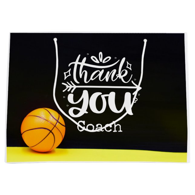 Basketball thank you coach  large gift bag (Front)
