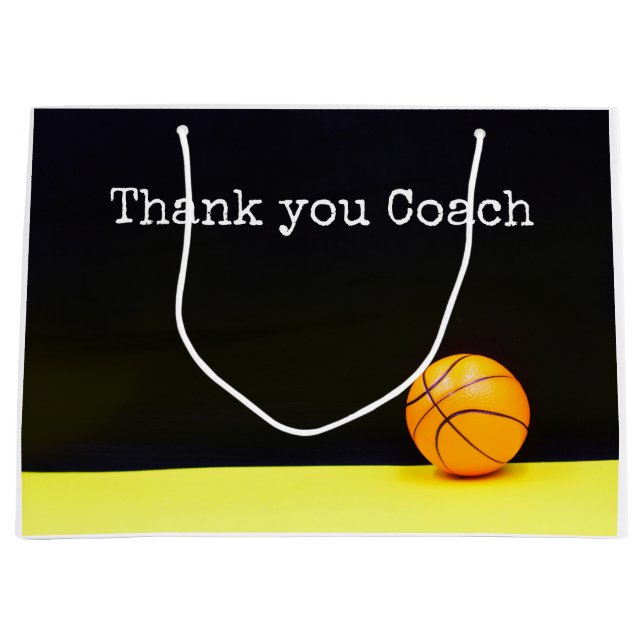 Basketball thank you coach large gift bag (Front)