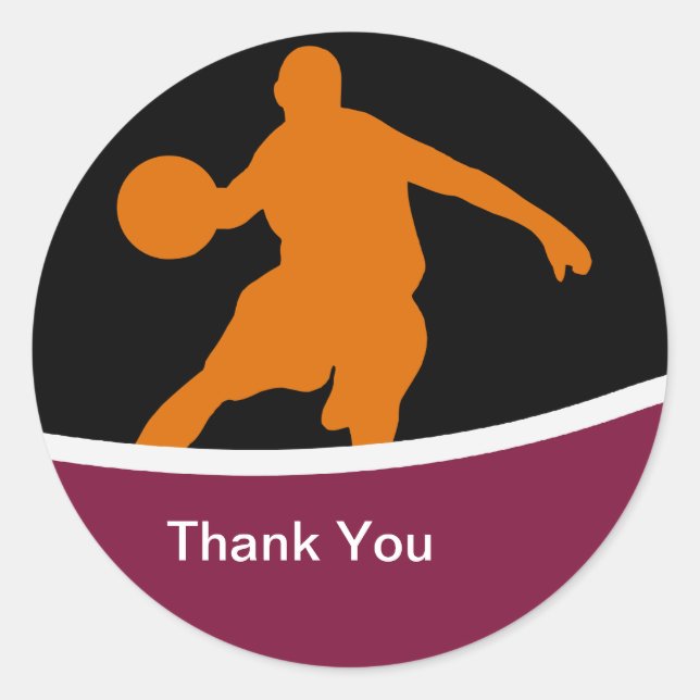 Basketball Thank You Stickers (Front)
