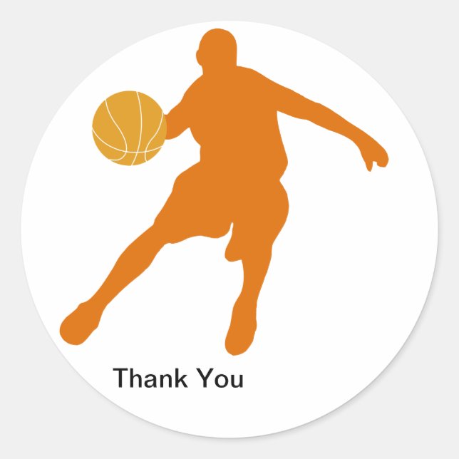 Basketball Thank You Stickers (Front)