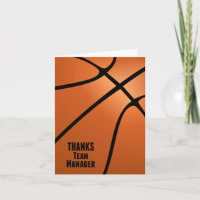 Basketball Thanks Team Manager Customizable Blank