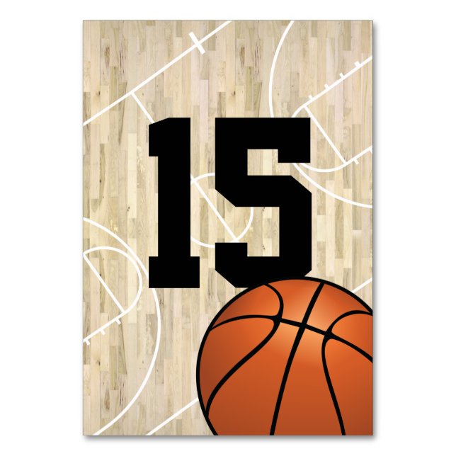 Basketball Theme Table Numbers (Front)