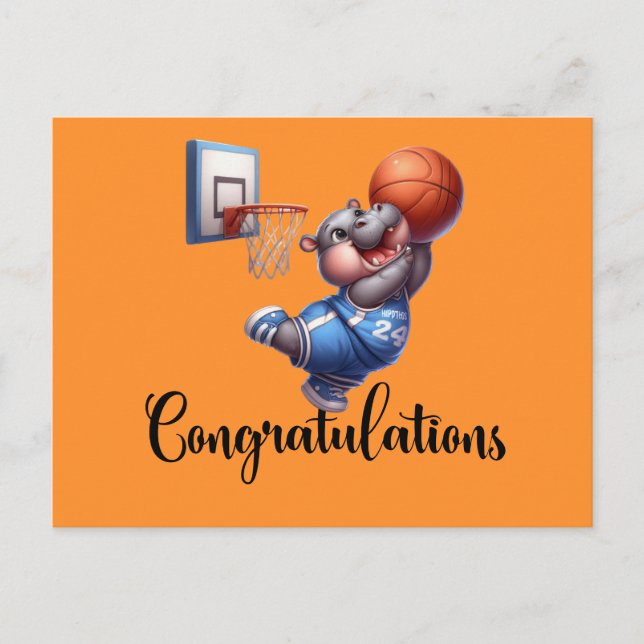 Basketball themed for Congratulations  Postcard (Front)