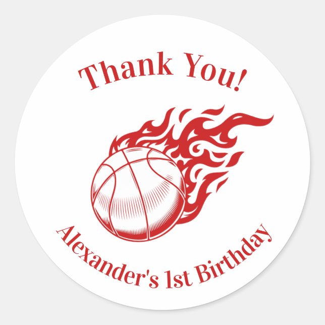 Basketball themed thank you stickers 2 (Devant)