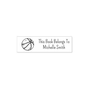 Basketball This Book Belongs To Personalized Self-inking Stamp