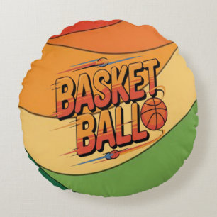 Basketball Thrill Round Pillow