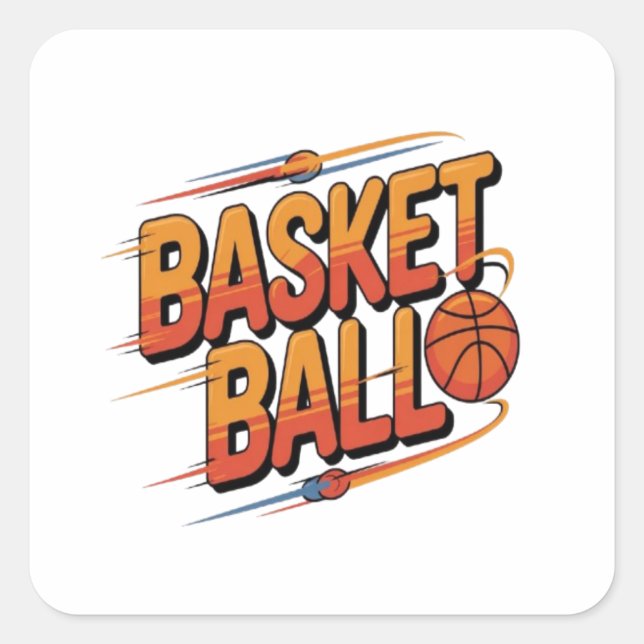 Basketball Thrill Square Sticker (Front)