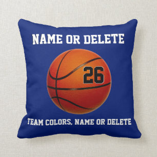 Basketball Throw Pillows Your Colours 3 Text Boxes