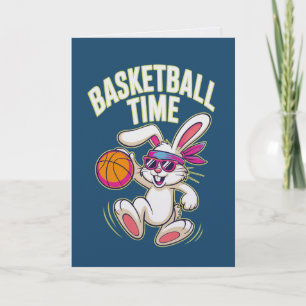 Basketball Time Bunny Easter Card