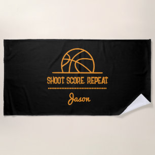 Basketball Towel – Shoot. Score. Repeat.   Sports 