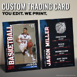 Basketball Trading Card, Basketball Player Card<br><div class="desc">Celebrate your star player with our USA Edition Custom Basketball Trading Card! Fully customizable with a photo,  stats,  and achievements,  this sleek card is perfect for team gifts,  award ceremonies,  or personal memorabilia.</div>