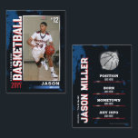 Basketball Trading Card, Basketball Player Card<br><div class="desc">Celebrate your star player with our USA Edition Custom Basketball Trading Card! Fully customizable with a photo,  stats,  and achievements,  this sleek card is perfect for team gifts,  award ceremonies,  or personal memorabilia.</div>
