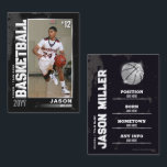 Basketball Trading Card, Basketball Player Card<br><div class="desc">Celebrate your star player with our Silver Edition Custom Basketball Trading Card! Fully customizable with a photo,  stats,  and achievements,  this sleek card is perfect for team gifts,  award ceremonies,  or personal memorabilia.</div>