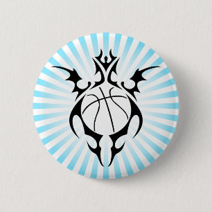 basketball. tribal. 2 inch round button