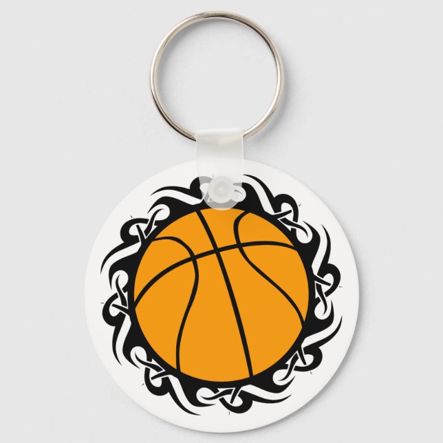 basketball. tribal. keychain (Front)