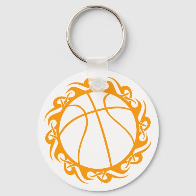 basketball. tribal. keychain (Front)