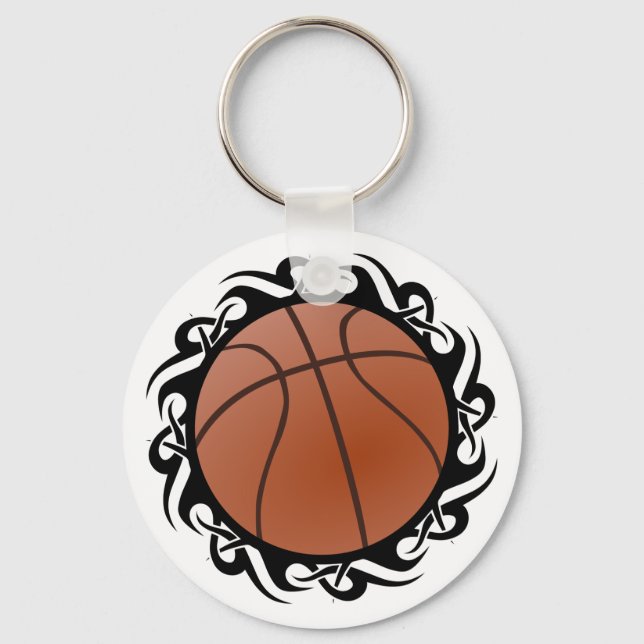 basketball. tribal. keychain (Front)