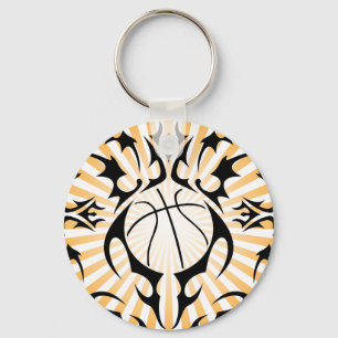basketball. tribal. keychain