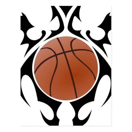 basketball. tribal. postcard