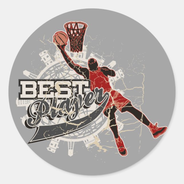 Basketball Tshirts and Gifts Classic Round Sticker (Front)