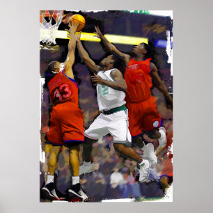 Basketball Two Against One Poster