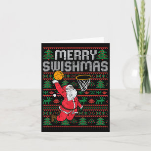 Basketball Ugly Christmas Xmas Santa Sports Men Bo Card