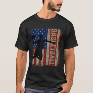 Basketball USA American Flag Vintage 4th Of July G T-Shirt