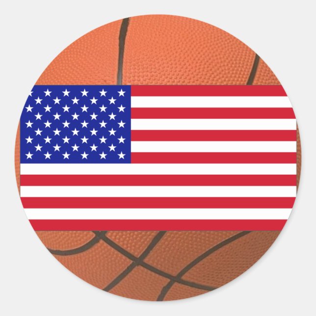 Basketball (USA) Classic Round Sticker (Front)