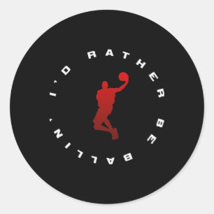 Basketball Usa Support Team American Flag Sports  Classic Round Sticker