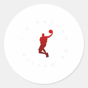 Basketball Usa Support Team American Flag Sports  Classic Round Sticker