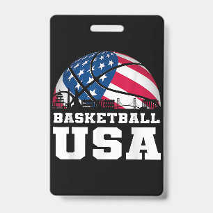 Basketball USA Support the Team Tshirt USA Flag Dr Badge