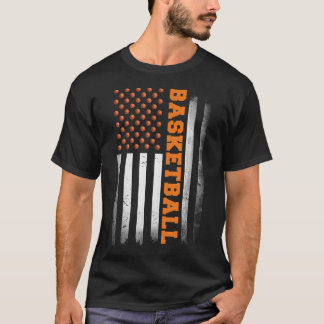Basketball Usa Us Flag Basketball Men Boys T-Shirt