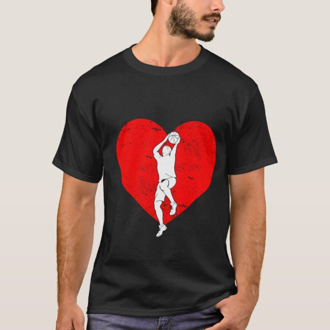 Basketball Valentine Day Gifts For Basketball Love T-Shirt (Front)