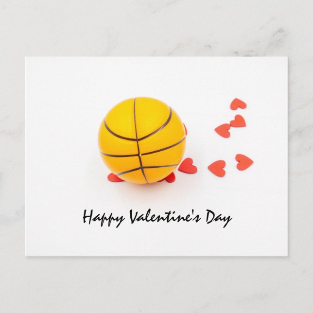 Basketball Valentine's Day Basketball with love Postcard (Front)