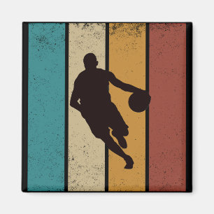 Basketball vintage player dribbling magnet
