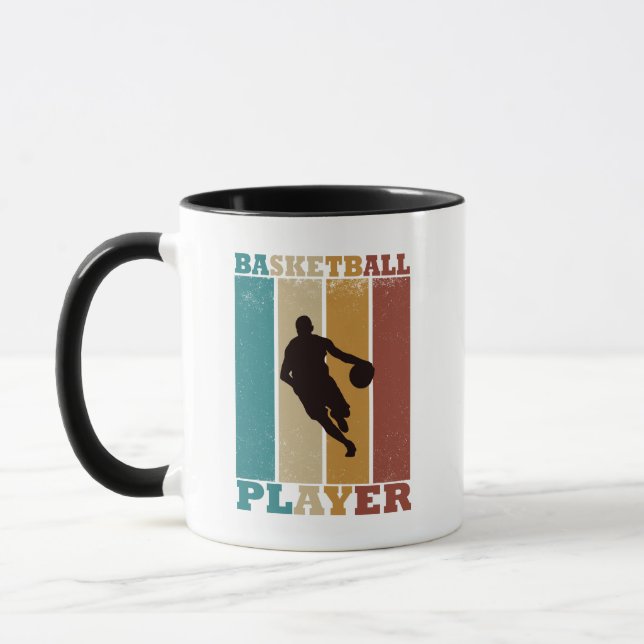 Basketball vintage player dribbling  mug (Left)