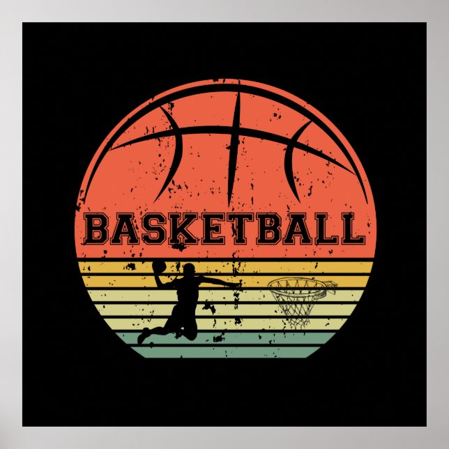 Basketball vintage player slam dunk  poster (Front)