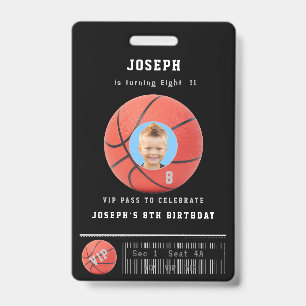 Basketball VIP Event Photo Birthday Badge