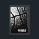 Basketball wallets | Personalizable sports gift<br><div class="desc">Basketball wallets | Personalized sports gift. Cool sports gift idea for men,  women and kids. Personalizable with name or monogram initials. In black and other colours.</div>