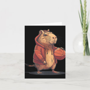 Basketball Watercolor Animal Art Basketball Hoop C Card