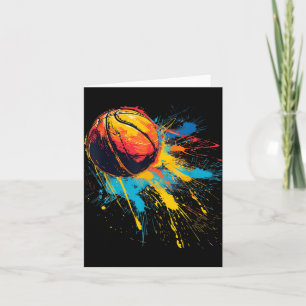 Basketball Watercolor Artwork Basketball Player Dr Card
