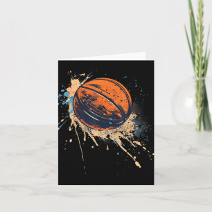 Basketball Watercolor Basketball Hoop Colourful Dr Card