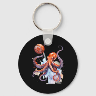 Basketball Watercolor Basketball Player Artwork Oc Keychain