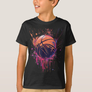 Basketball Watercolor Drawing Artwork Basketball P T-Shirt
