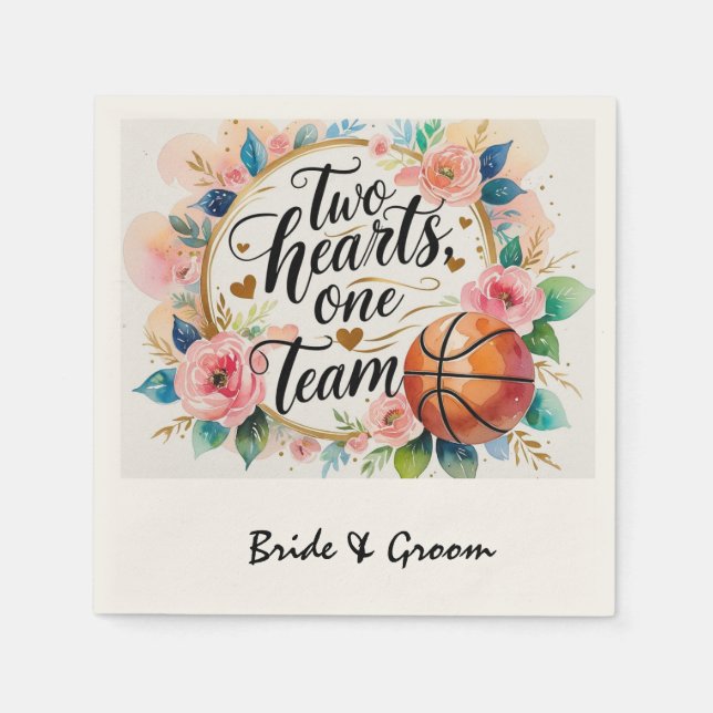 Basketball wedding themed napkin (Front)
