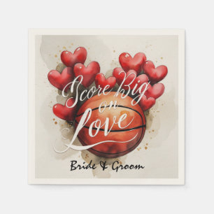 Basketball wedding themed napkin
