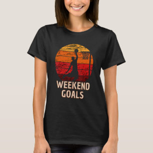 Basketball Weekend Goals Vintage Retro School Spor T-Shirt