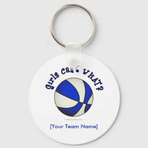Basketball - White/Blue Keychain