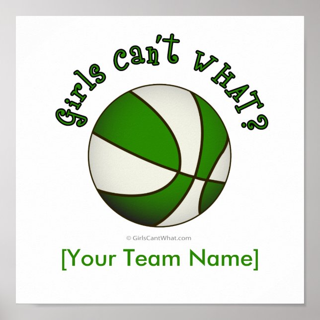 Basketball - White/Green Poster (Front)